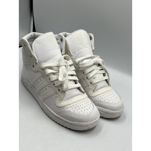 Adidas Top Ten Lace Up High Hi Top Shoes Old School White  Size 5 - Picture 1 of 16